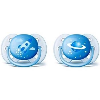 Chupete Philips AVENT Ultra soft, suave, 0-6 meses azul Blau mit Motiv