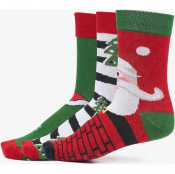 Calcetines Navideños Urban Classics Rayas Santa - Paquete de 3 - EU 35-38 - Unisex - Multicolor