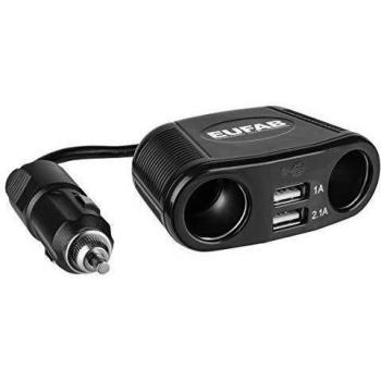 Eufab 16549 - Ladrón para mechero de coche con puerto USB