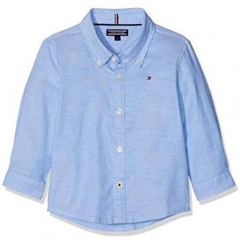 Tommy Hilfiger Boys Stretch Oxford L/s Blusa, Azul