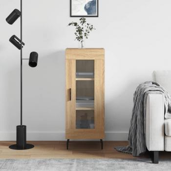 Aparador de madera de ingeniería 34,5x34x90 cm en color roble Sonoma, mueble de almacenaje para salón, buffet y armario auxiliar