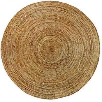 HAMID Alfombra Yute Alhambra Color Natural Redonda - Alfombra 100% Fibra de Yute
