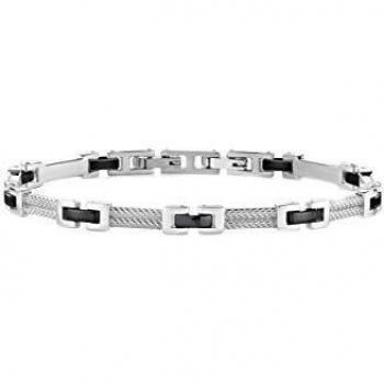 Pulsera Morellato para Hombre, Colección CROSS, Acero PVD Negro - SKR36