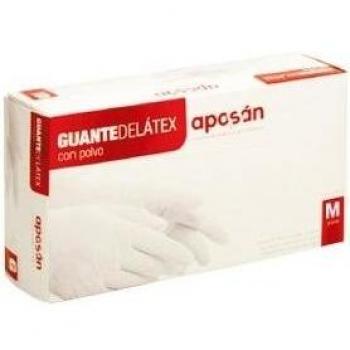 Aposan Guantes de Látex Talla Mediana (M) Caja de 50 Unidades