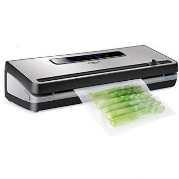 Taurus Vac600 - Envasadora y selladora al vacío de alimentos con cortador, alimentos secos y húmedos, función stop, tamaño y sellado 30 cm, indicador LED, bandeja de goteo, acero inoxidable y negro