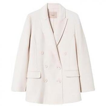 Twinset Double-Breasted Women's Blazer - Butter Color, Size 40