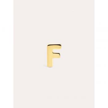 Pendiente Individual Singularu Letter - Letra F en Plata de Ley 925 con Baño de Oro de 18 Kt.