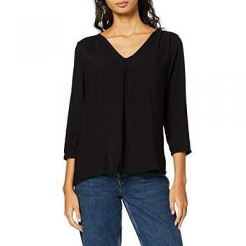 Vero Moda Vmeva 3/4 V-Neck Top Ga Color Camisa Manga Larga, Negro