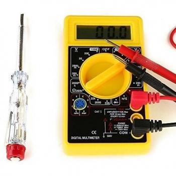 Tyger Tools yt-3601 - 0830 Multímetro + Gratis Comprobador de tensión - Medición de voltaje, resistencia y corriente de Negro/Amarillo -  - Multímetro digital