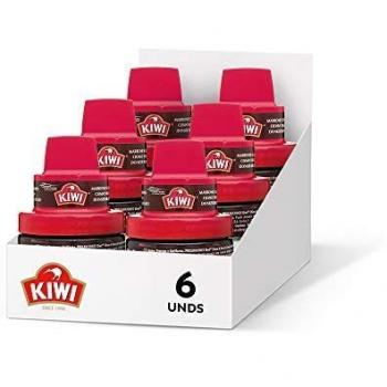 KIWI Crema Abrillantadora con Aplicador, Nutre y Protege, para Calzado, Marrón Oscuro, 50ml, Pack de