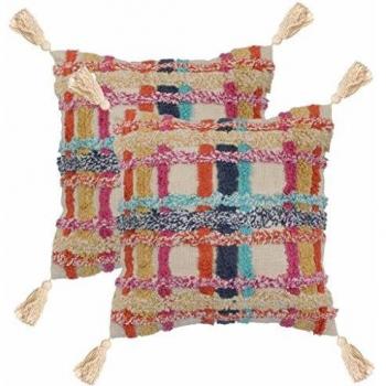 vidaXL 2X Cojines de Estampado Bohemio 60x60cm Multicolor Decoración de Hogar