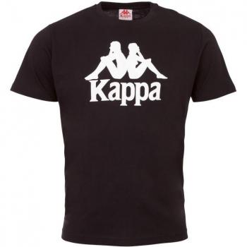 Camiseta Kappa Caspar para Niños, Negra, Talla 140, Manga Corta con Logotipo Plakativo