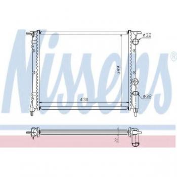 Radiador NISSENS 63919 para refrigeración del motor, compatible con vehículos específicos, fabricado en aluminio y plástico, diseño eficiente para optimizar la temperatura del motor, incluye conexiones para facilitar la instalación