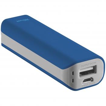 Batería Externa Azul Trust Urban Primo Powerbank 2200 - 2200mAh - 5W/1A - LED Indicador de Carga - Incluye Cable MicroUSB