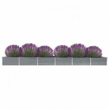 vidaXL Garden Raised Bed Galvanised Steel 600x80x45 cm Grey