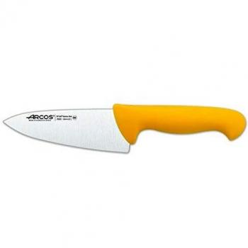 Arcos Serie 2900, Cuchillo Cocinero, Hoja de Acero Inoxidable Nitrum de 150 mm, Mango inyectado en Polipropileno Color Amarillo