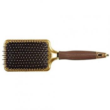 Olivia Garden NanoThermicTM Styler Paddle Hair Brush - Anti-Bacterial, Ceramic, Anti-Static, Tourmaline-Ion, Pneumatic & Nylon Bristles