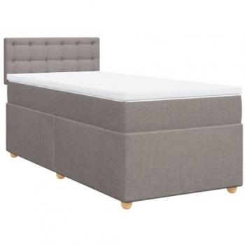 Cama box spring con colchón de tela gris taupe 90x190 cm vidaXL