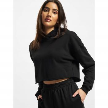 Urban Classics Women's Oversized Cropped Hoodie - Black