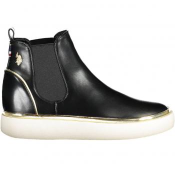 Elegant Black Chelsea Ankle Boots with Side Elastic - Size 6 US