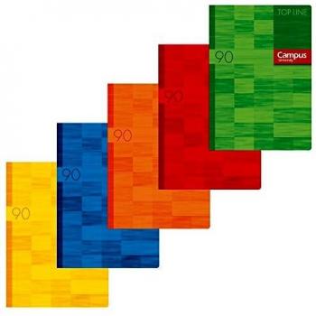 Campus University Top Line - Libreta grapada, 48 hojas, 90 g, doble raya, 2.5 mm, A4