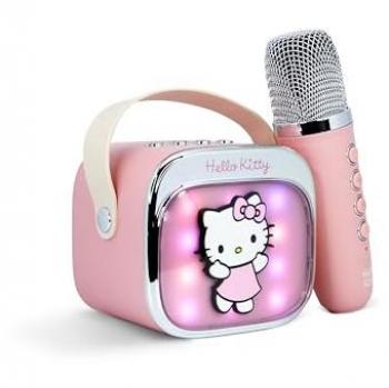 Altavoz y micrófono inalámbricos para karaoke Hello Kitty con luces LED rosa