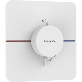 Grifo Termostático Empotrado Hansgrohe ShowerSelect Comfort Q, Blanco Mate, 1 Consumidor, Roseta Soft Edge, 15588700