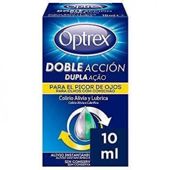 Optrex Colirio Multidosis Doble Acción para Picor de Ojos, Negro, Estándar, 10 Mililitros