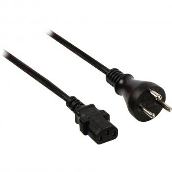Valueline VLEP11400B100 - Cable de alimentación de Enchufe danés, Color Negro