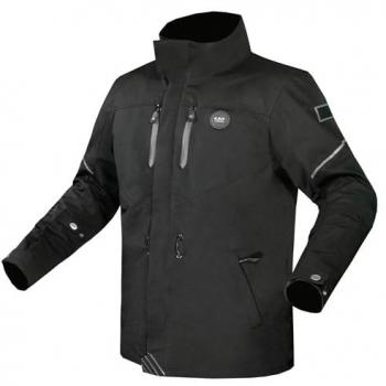Chaqueta textil de moto LS2 Rambla EVO impermeable para hombre, color negro, talla L, con protección y estilo