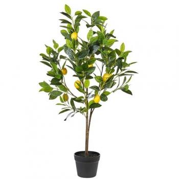 Planta Artificial de Limón en Maceta para Interior 105 cm - Decoración de Plástico Cítricos