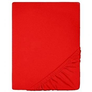 CelinaTex Lucina Sábanas Ajustables Revestimiento para Cama Boxspring algodón 180x200-200x200 cm Rojo rubí