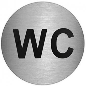 Placa Adhesiva WC Acero Inoxidable Ø 7 cm.