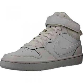 Nike Court Borough Mid 2 Big Kids Shoe - Unisex - Triple White - Size 5