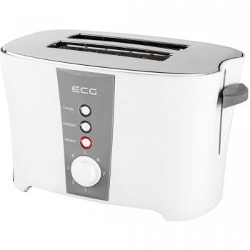 Tostadora ECG ST 818 - 800W, 2 compartimentos, acero inoxidable, función de cancelar y descongelar