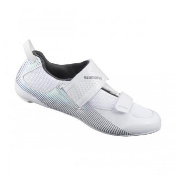 Zapatillas de carretera Shimano TR5 Triathlon blancas para mujer - Talla 37
