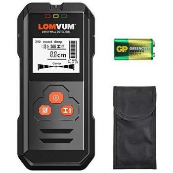 Detector de Pared, LOMVUM LW10 3 en 1 Detector de Metal, Madera y AC Cable, Profesional Detector Digital, Multiples Modos de Detección, Pantalla LCD Retroiluminada, con una Bolsa de Transporte
