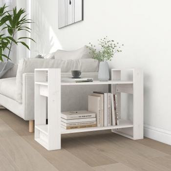 Librería/Partición Blanca de Madera Maciza de Pino 80x35x56,5 cm