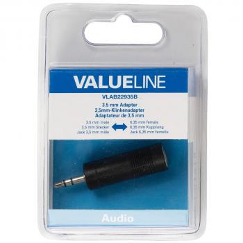 Valueline VLAB22935B Adaptador de Cable 3.5mm 6.35mm Negro - Adaptador para Cable