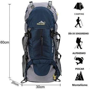 Feichen 50L Mochilas de Marcha Senderismo Marco interno para deporte al aire libre escalada Camping viajar montañismo Excursionismo Alpinismo Acampada con Cubierta de la lluvia