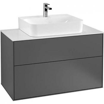 Mueble de lavabo Villeroy & Boch Finion G10 100x60,3x50,1cm con iluminación LED y acabado en negro mate