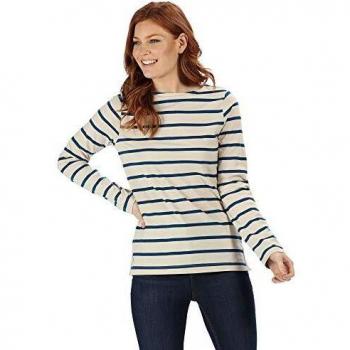 Regatta Mujer Flordelis Coolweave Algodón Manga Larga Impreso Jersey Top Camisetas/Polos/Chalecos, Mujer, Camisetas/Polos/Camisetas, RWT186 D1Y16L, Vainilla Clara/ópalo Azul, 44