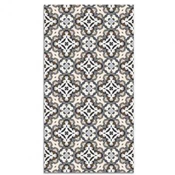 Alfombra Vinílica Hidráulica Oriental Gris 80x300 cm - Antideslizante e Ignífuga para Cocina y Salón