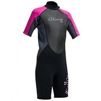 Gul Junior G-Force 3mm Flatlock T2 Shorty Wetsuit 2017 - Black/Pink JL
