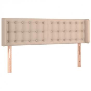 Cabecero con LED de Cuero Sintético Capuchino 147x16x78/88 cm