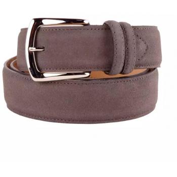 Made in Italy Gray Calfskin Belt - 130cm / 50inch, Male, Elegant Gray Leather Men's Belt