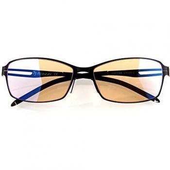 GAFAS AROZZI VISIONE VX-400-2 NEGRA - REDUCE LUZ AZUL - ACERO INOXIDABLE/ACETATO - LENTE COLOR PÚRPURA - CERTIFICACIÓN CE/FDA