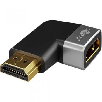 Adaptador HDMI Angulado 270° Horizontal, 8K @ 60 Hz, Dorado y Negro
