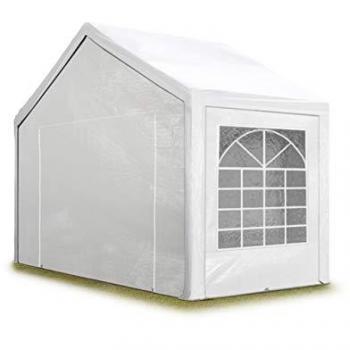 Carpa para fiestas TOOLPORT 3x2 m en blanco, lona PE 350 N impermeable, carpa para el jardín con protección UV