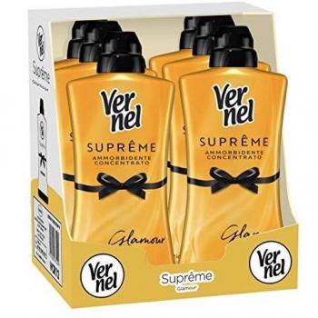 Vernel Supreme Oro Glamour Suavizante para lavadora concentrado y perfumado, 6 paquetes de 1,1 l